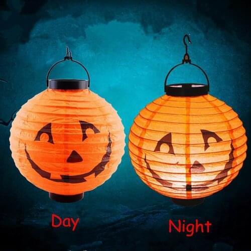 1pc Halloween LED Lights Paper Lanterns Horror Theme Party Favors Kids Pumpkin Spider Bat Halloween Decoration Accessories