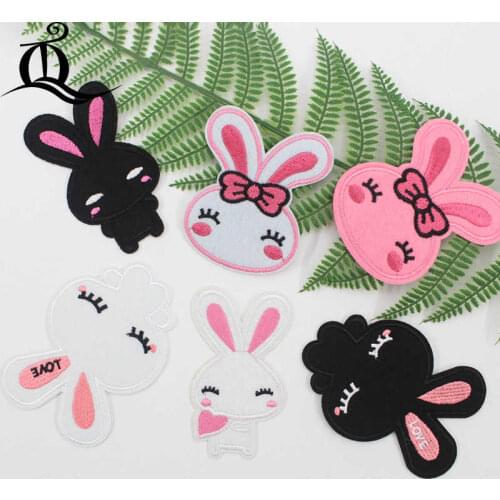 1pcs rabbit Mix Sewing Clothes Patch Iron On Embroidery Patches Hotfix Applique Motifs Sew On cartoon Patch A42