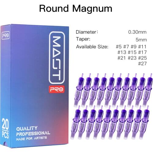 20pcs 10 0.30mm RM MAST Pro Sterilized Round Magnum Tattoo Needles Permanent Makeup PMU Tattoo Cartridge Accessories