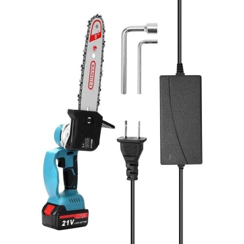 21V Portable Electric Pruning Saw Small Wood Spliting Chainsaw One-handed Woodworking Tool for Garden Orchard