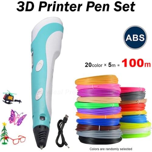 3D Pen DIY 3D Printer Pen LED Painting Pen Children 3D Printing Pens For Designer Kids Drawing Pen Gifts Educational Toys Set