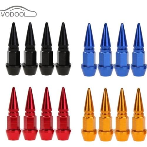 4Pcs Aluminum Alloy Car Bike Tire Valve Stem Cap Spike Shaped Metal Dust Covers Lid for Bicycle Motorcycle Moto Auto Accessories
