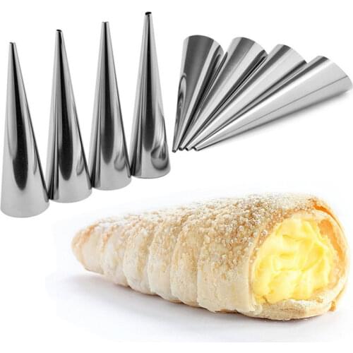 5/10Pcs Pastry Cream Horn Mold Spiral Croissants Molds Pastry Roll Horn Croissant Mold Cannoli Tubes Ice Cream Mold Baking Tools