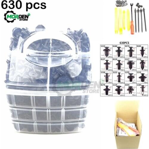 630pcs Auto Fastener Clip Mixed Car Body Push Retainer Pin Rivet Bumper Door Trim Panel Retainer Fastener Kit