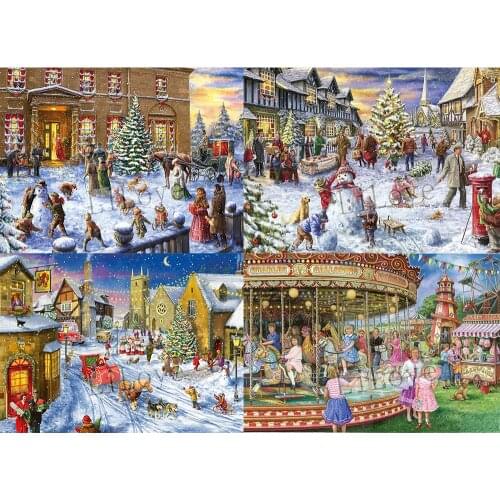 5D Diamond Mosaic DIY Diamond Painting Cross Stitch Full Square Diamond Embroidery Dog Snow Christmas Gift Park Paintings FZ779
