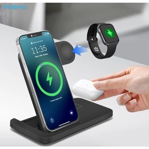 20W 3 in 1 Qi Wireless Charger Dock Station For iPhone 12 11 Pro XS XR X 8 AirPods Pro Apple Watch 6 5 4 3 2 Fast Charging Stand