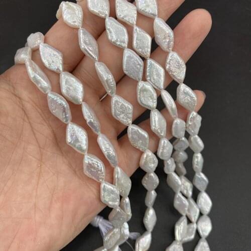 Natural Freshwater Pearl Exquisite Rhombus Punch Loose Beads For Jewelry Making DIY Bracelet Earrings Necklace Accessory