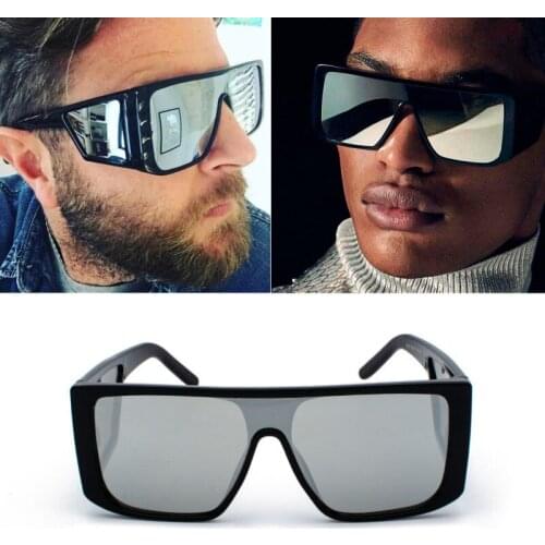 One-piece Sunglasses Men Women 2019 Luxury Brand lunettes de soleil homme Vintage Oversized Sun glasse Man Mirror goggles