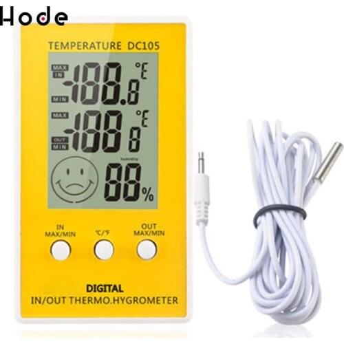 DC105 LCD Digital Thermometer Temperature Humidity Meter Hygrometer Indoor Outdoor Meteo Weather Station Diagnostic-tool
