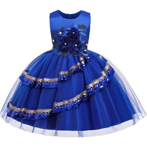 3-10Years Baby Clothes Ball Gown Flower Dress Girl Kids Dresses For Girls Children Evening Party Dress Elegant Princess Dress