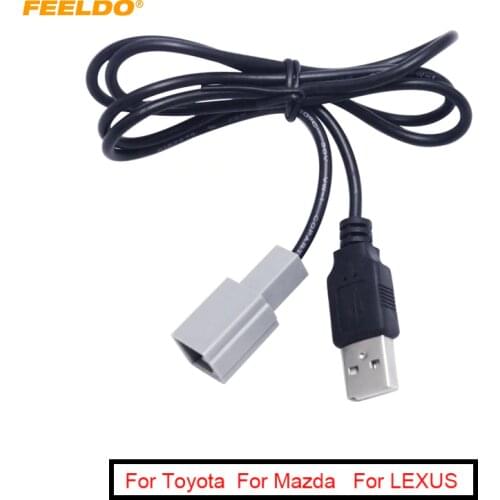 FEELDO 1Pc Car Audio Parts Female USB Cable Adapter For LEXUS Toyota Camry Reiz RAV4 Mazda CX5 #AM5106