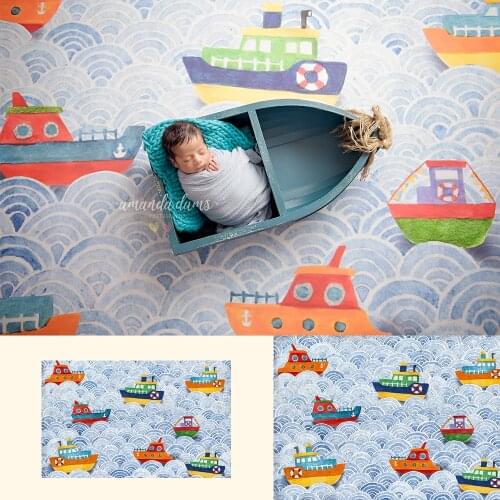 Ship Photography Backdrop Newborn Portrait Navigator Boat Nautical Background Toddler Kids Art Photo Studio Backdrop