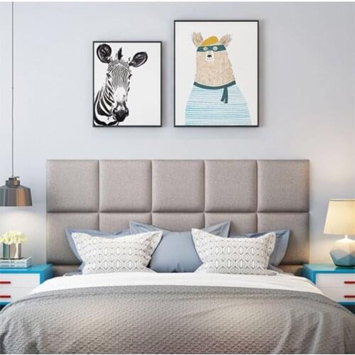 Bed Headboards Soft Bag Anti-Collision Self-Adhesive Wallpaper Front Panels Tatami Bedroom Decor Stickers Tete De Lit Cabecero