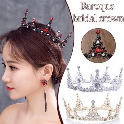 Baroque Crowns Bridal Headpiece Bride Wedding Tiaras Hair Accessories for Prom Birthday Costume Party Women Girls Hair Jewelry