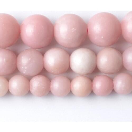 Natural Pink Opal Round Loose Spacer Beads For Jewelry Making DIY Bracelet Handmade 4/6/8/10mm
