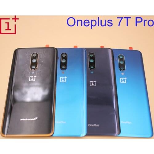 Battery Cover For Oneplus 7T Pro Back Case Door Rear Glass McLaren Housing Repair Part + Camera Lens Frame &Logo For 1+ 7T pro