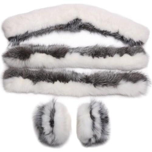 LaVelache 100% Real Fur Collar Cuffs Big Natural Raccoon Fur Fox Fur Winter Fashion