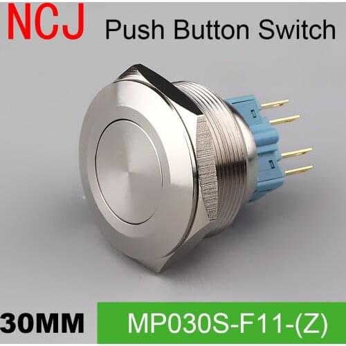 NCJ 30mm Metal Push Button Switch IP67 Maintained Alternate Latching & self-reset Momentary Reset 5A