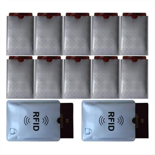 New Style 12 pcs Anti Theft RFID Fit Wallet ID card protector sleeve RFID blocking passport protection ,OEM welcome