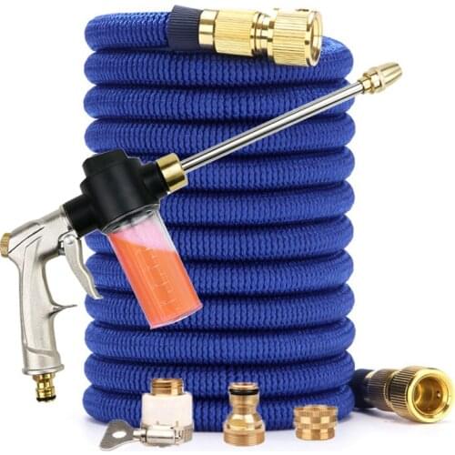 New style 25ft-100ft retractable garden hose with adjustable nozzle water gun high pressure hose car wash foam spray water gun