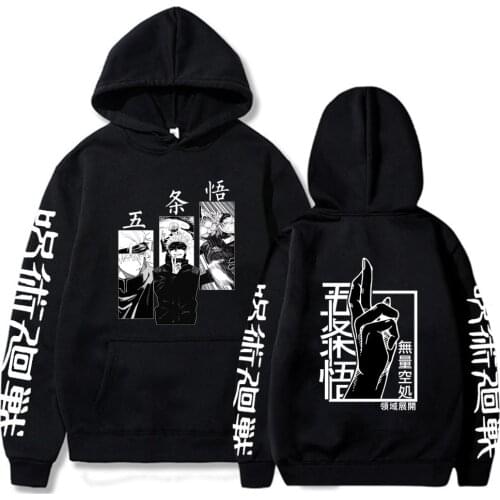 Autumn Winter Men Women Unisex Loog Sleeve Pullover Satoru Gojo Sudadera Print Hoodie Sweatshirt