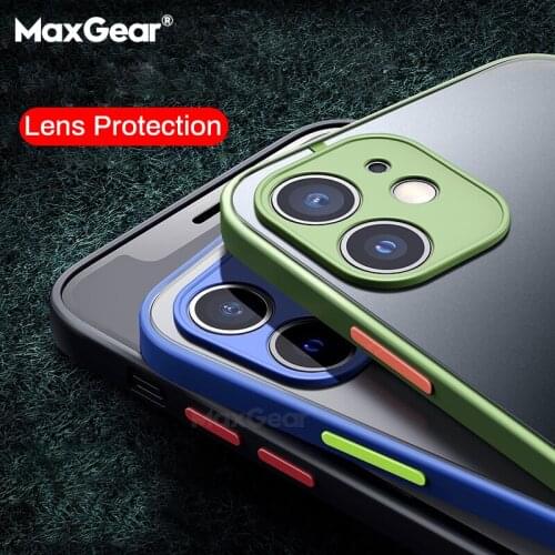 Shockproof Silicone Bumper Matte Case For iPhone 12 Mini 11 Pro Max XR XS Max X 6 6S 8 7 Plus SE 2 Transparent Hard Back Cover