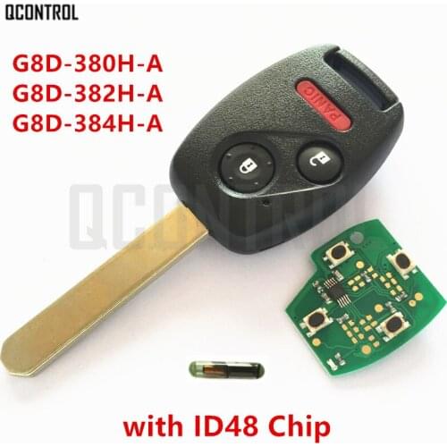 QCONTROL Car Remote Key DIY for Honda for Accord CR-V HR-V Fit City Jazz Odyssey Shuttle Civic ID48 Chip HON66 Blade