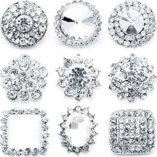 2Pcs/lot 16-20mm Luxury Rhinestone Flower Shaped Buttons High-end Cashmere Woolen Coat Mink Fur Clothes Buttons C208