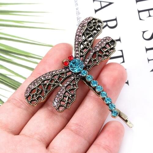 Coraline & The Secret Doo Dragonfly Hairpin Side Clip Rhinestone Retro Girl Child Card Headdress Movie Peripheral Jewelry Gift