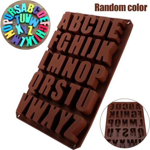 Silicone Mold Alphabet Letters Fondant Mold Cake Decorating Tools Chocolate Mold Color Random