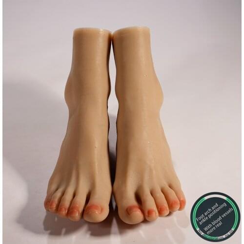 Liquid Silicone Female Foot Model Mannequin Fake Nail beautiful foot arches Blood Vessels for Art Socks ZISHINE TG36A