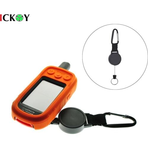 Silicone Protect Case Cover Skin + Retractable 25 Inch Stainless Cable Holder for Garmin Alpha100 Alpha 100