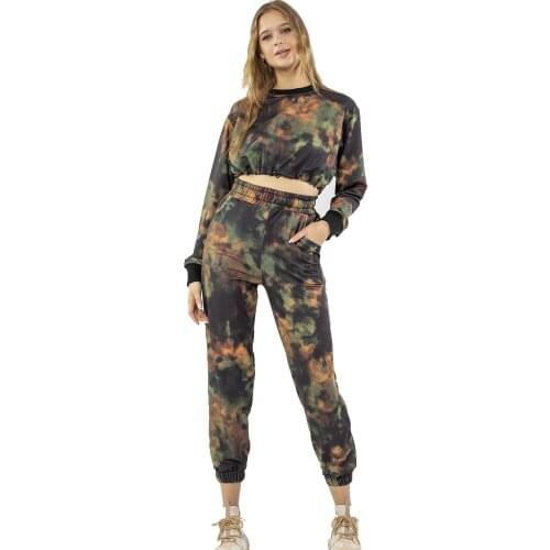Tracksuit Women Pants Batik Colour Camouflage Autumn Winter Casual