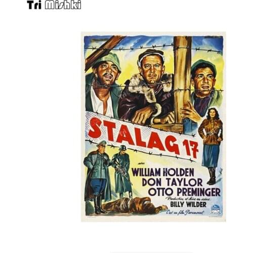 Tri mishki WCS1019 Movie poster POW camp 17 movie 1953 Car Sticker PVC Colorful Decals Accessories Sticker on Car Body Rear Wind