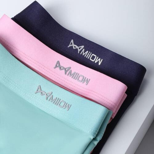 MiiOW Genuine Mens Underwear Antibacterial Cotton Lining Ice Silk Boys Seamless Boxer Shorts Summer Cool Boxer Shorts
