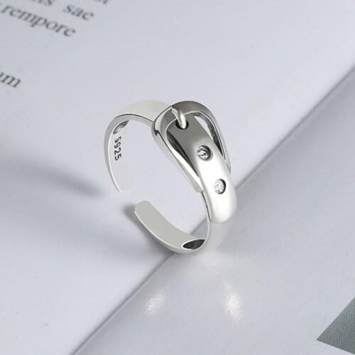 Vintage Silver Color Belt Shape Rings for Women Open Ring New Fashion Jewelry