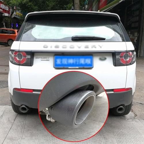 High Grade Carbon Fiber+Stainless Steel Tail Exhaust Pipe Straight Muffler Edge End Tips Fit For Land Rover Range Rover Evoque