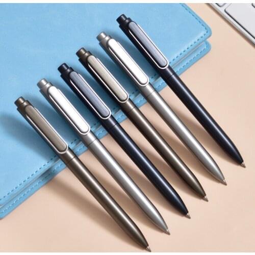 0.5mm Press Type Metal Colors Gel Pen Black Ink Bullet Head Carbon Office Meeting Signature Student Homework Exam Stationery A12
