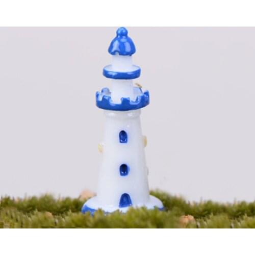 ZOCDOU 1 Piece Lighthouse Beacon Sea Pharos Model Small Statue Figurine Crafts Figure Ornament Miniatures DIY Home Decoration