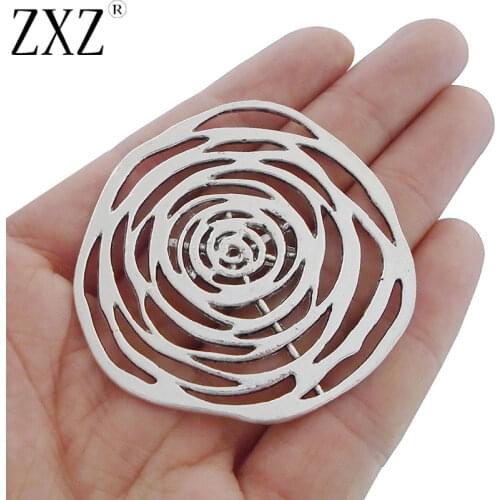 ZXZ 2pcs Open Abstract Circles Charms Pendants for Jewelry Making Findings 54x53mm