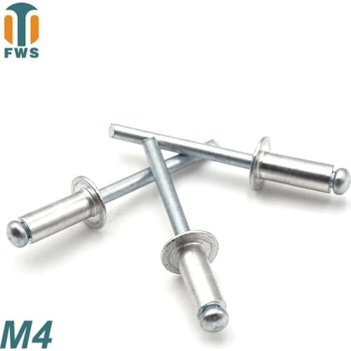 10 PCS M4 6-10mm Multi Sizes DIN EN ISO 15977 GB/T12618.1 Aluminium Open End Round Head Blind Rivet for Furniture Car Aircraft