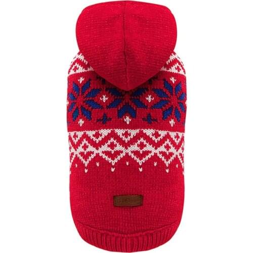 100% Polyste Pet Dog Sweater Snowflake Style Double Layers Coat Dog Jacket For Small Meduim-sized Dogs and Bulldogs