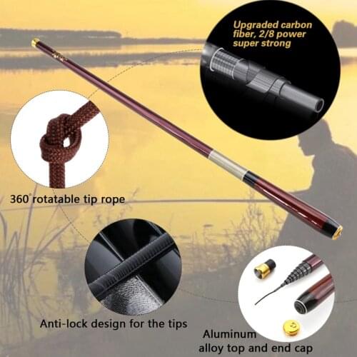 3.6-7.2M Carbon Telescopic Carp Fishing Rod Fish Hand Fishing Rod Ultra Lightweight Carbon FiberPole Stream Pole Set tenkara