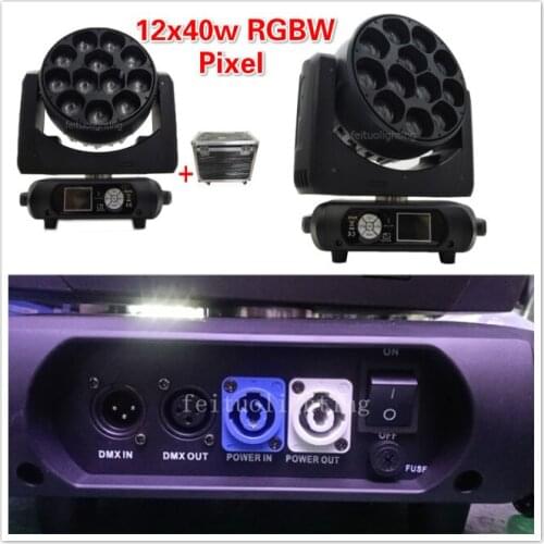 4x with fly case 12x40w rgbw 4 in 1 bee eye led zoom beam wash moving head stage dj light
