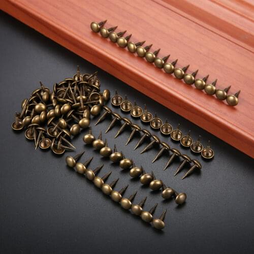 500Pcs 8*15mm Antique Bronze Upholstery Nails Jewelry Wood Box Crafts Door Sofa Furniture Tacks Studs Pushpin Doornail Fasteners