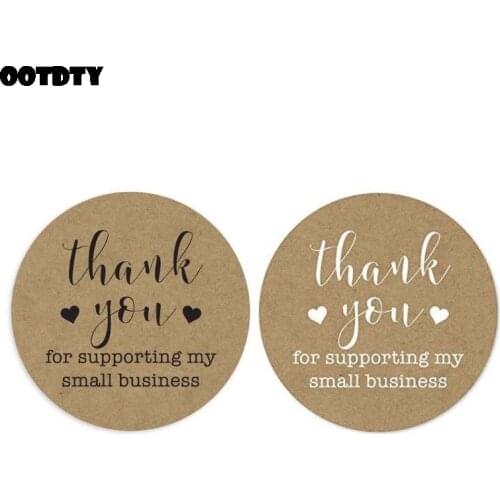 500pcs Thank You for Supporting My Business Kraft Stickers Seal Label Scrapbooking Decoration Handmade Baking Stationery Sticker