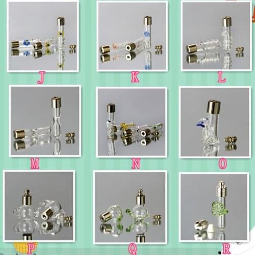 8pcs Copper SCREW CAP glass vial pendant Mini Wishing Bottle clear oil charm name on rice art mini glass bottle diy necklace