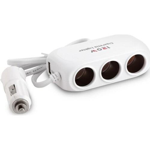 Car charger Double USB Socket jack Vehicular smoke detector 120W charger Multi-function car filling USB switch head