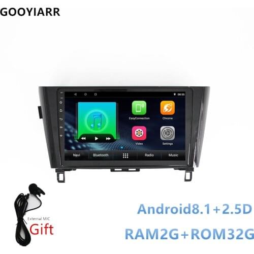 2din Car Android8.1 gps multimedia player For Nissan X-trail XTrail X Trail Qashqai 2013-2018 10inch stereo radio Bluetooth Map