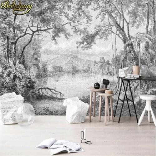 Beibehang Photo mural Wall paper Rainforest jungle Wall Mural vinyl wallpaper papel de parede adesivo Wall covering Home Decor